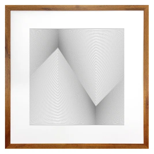 Quadro Decorativo Geométrico com Moldura Rústica Arte Desenho a Lápis