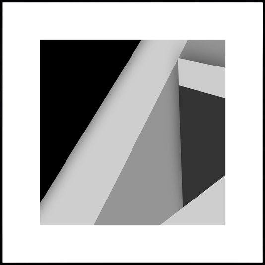 Quadro Decorativo Geométrico em Preto e Branco Arte Moderna I 70x70cm