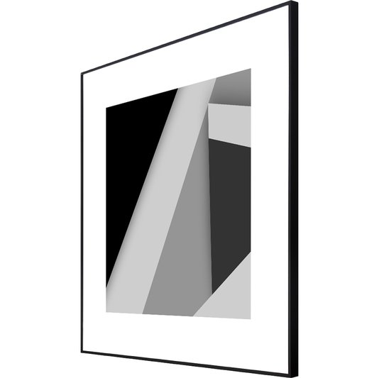 Quadro Decorativo Geométrico em Preto e Branco Arte Moderna I 70x70cm