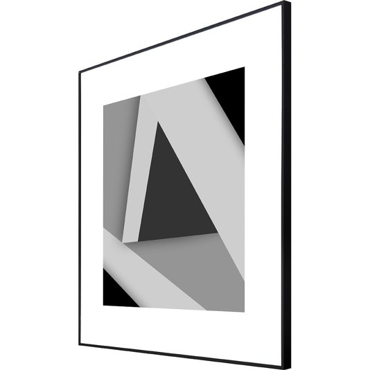 Quadro Decorativo Geométrico em Preto e Branco Arte Moderna II 70x70cm