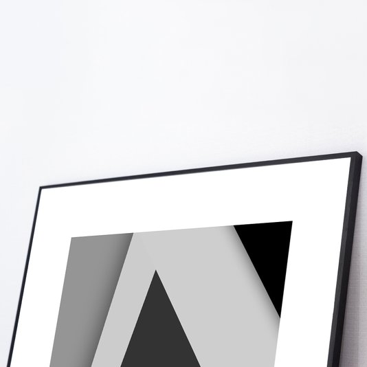 Quadro Decorativo Geométrico em Preto e Branco Arte Moderna II 70x70cm