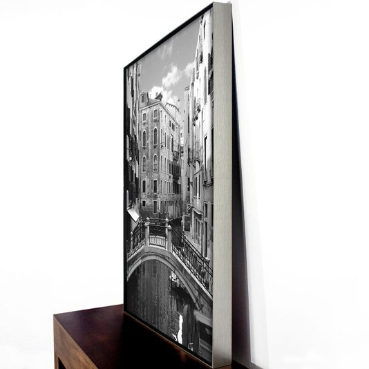Quadro Decorativo Grande Paisagem Ponte Sobre Canal em Veneza - Sofisticação e Elegância