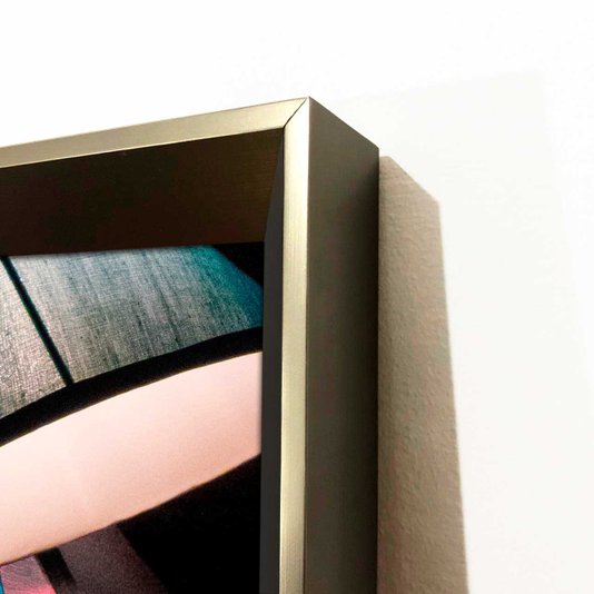 Quadro Decorativo Lustres Coloridos com Moldura Chanfrada Prata - Decoração Criativa