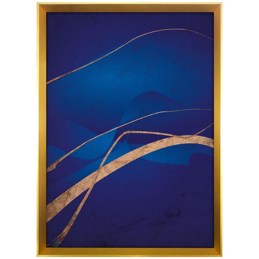 Quadro Decorativo Moderno Arte Abstrata com Moldura Dourada Escolha o Tamanho