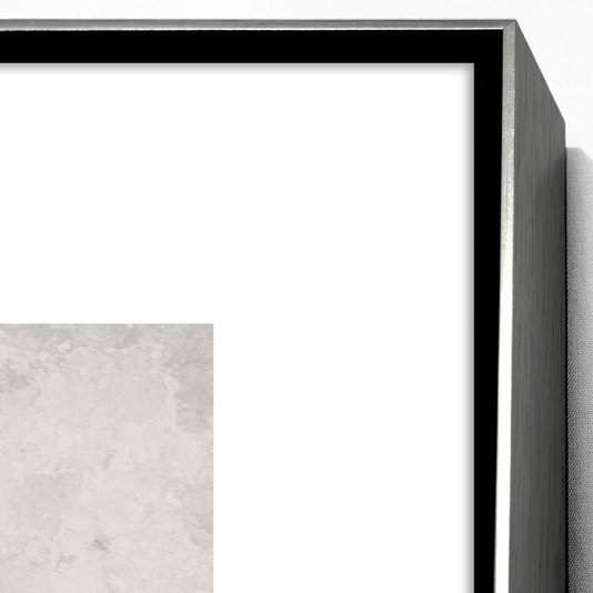 Quadro Decorativo Moderno Arte Abstrata com Moldura Prata Envelhecida 70x90 cm