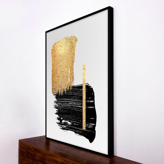 Quadro Decorativo Moderno Arte Abstrata com Moldura Preta - Escolha o Tamanho