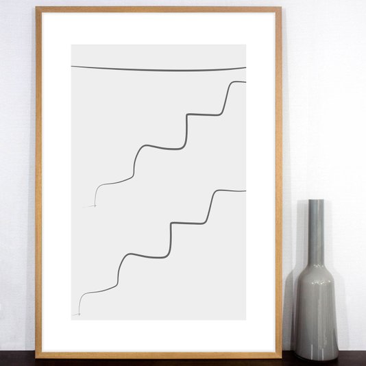 Quadro Decorativo Moderno com Moldura Arte Traços Abstratos - Escolha o Tamanho