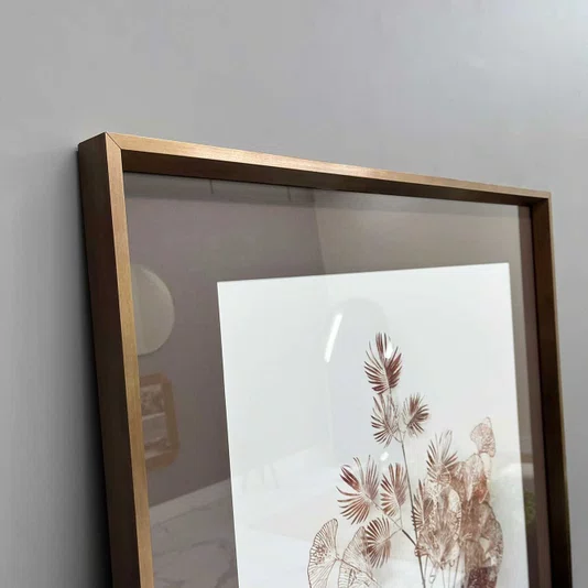 Quadro Decorativo Moderno Folhas e Flores em Linhas 80x80 cm