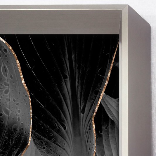 Quadro Decorativo Moderno Folhas em Preto e Branco 100x70 cm