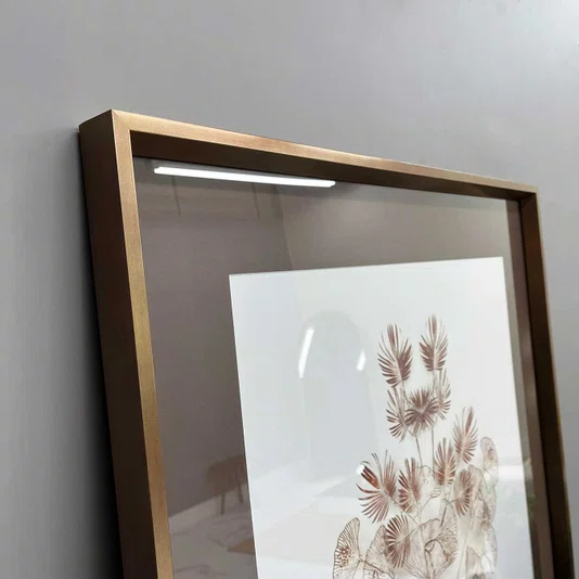 Quadro Decorativo Moderno Ilustrativo Folhas e Flores em Linhas 80x80 cm