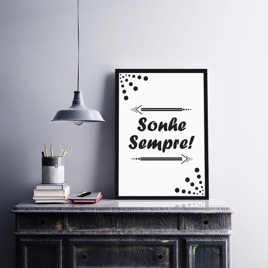 Quadro Decorativo Motivacional Sonhe Sempre 50x70cm