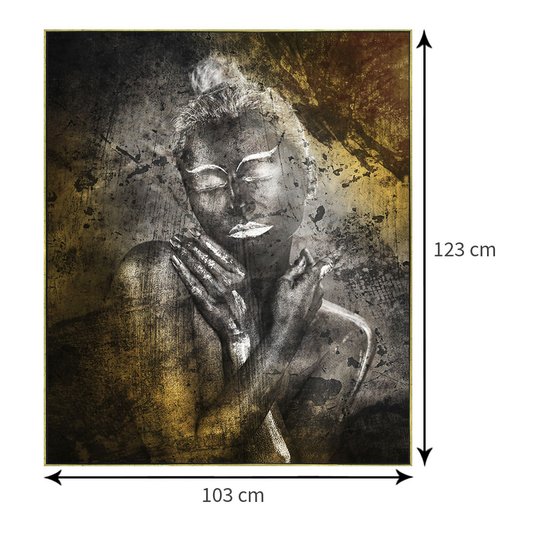 Tamanho exato do quadro com moldura.