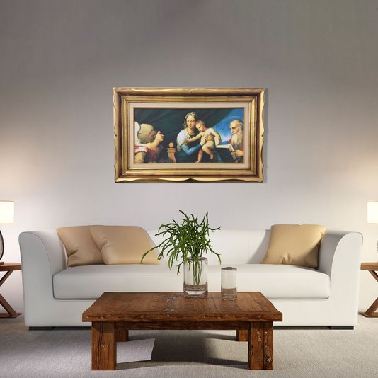Quadro Decorativo Obra de Arte Madonna Del Pesce 100x60cm