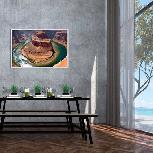Quadro Decorativo Paisagem Curvatura em Ferradura no Arizona 90x60cm