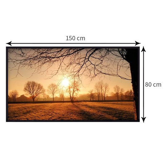 Quadro Decorativo Paisagem Nascer do Sol no Campo 150x80 cm