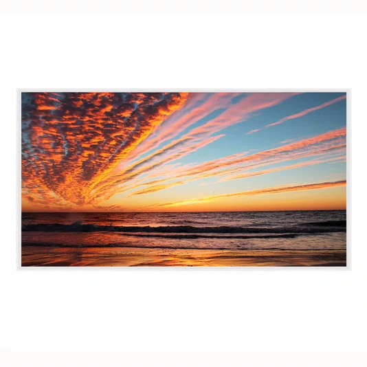 Quadro Decorativo Paisagem de Pôr do Sol no Mar com Reflexo na Agua