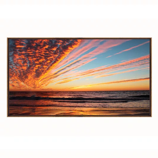 Quadro Decorativo Paisagem de Pôr do Sol no Mar com Reflexo na Agua