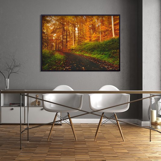 Quadro Decorativo Paisagem Estrada na Floresta 140x100cm