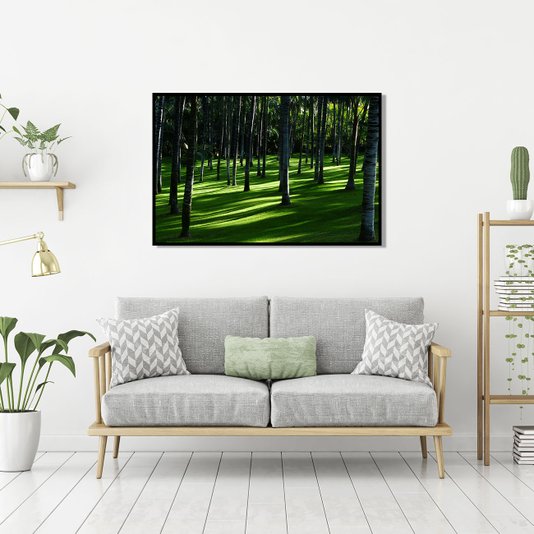 Quadro Decorativo Paisagem Floresta Árvores de Palma 100x70cm