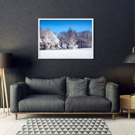 Quadro Decorativo Paisagem Floresta de Inverno 70x50cm