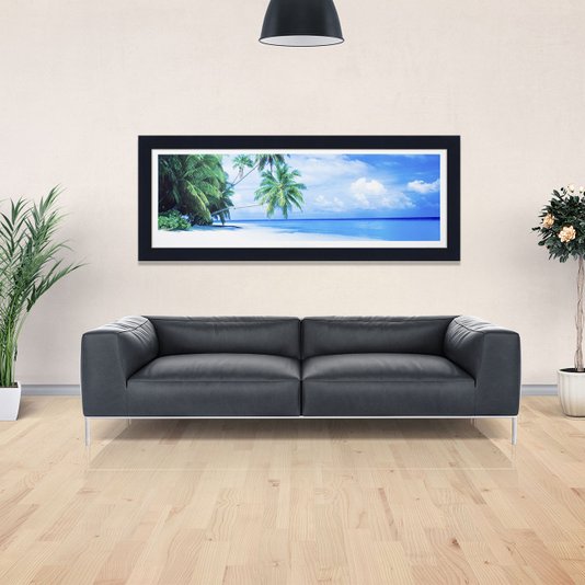 Quadro Decorativo Paisagem Praia Mar Azul 170x70cm
