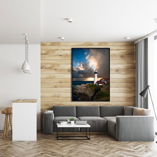 Quadro Decorativo Paisagem Praia Pôr do Sol em Farol - Escolha o Tamanho