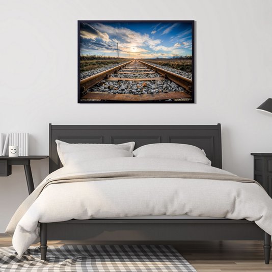 Quadro Decorativo Paisagem Trilho de Trem 100x70cm