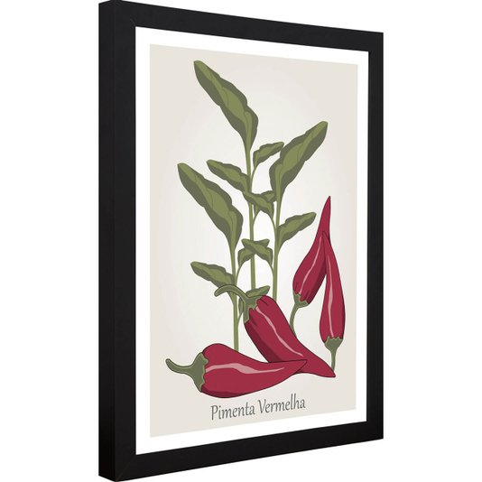 Quadro Decorativo para Cozinha Pimenta Vermelha 30x40cm