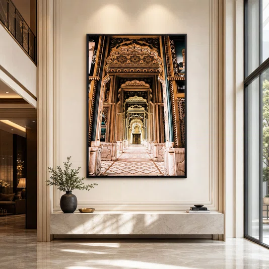Quadro Decorativo Patrika Gate em  Jaipur Arquitetura Indiana Elegante 100x150 cm