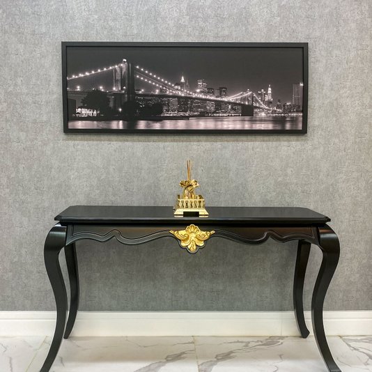 Quadro Decorativo Ponte Brooklyn Nova York a Noite em Preto e Branco