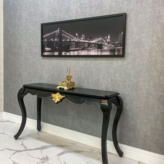 Quadro Decorativo Ponte Brooklyn Nova York a Noite em Preto e Branco