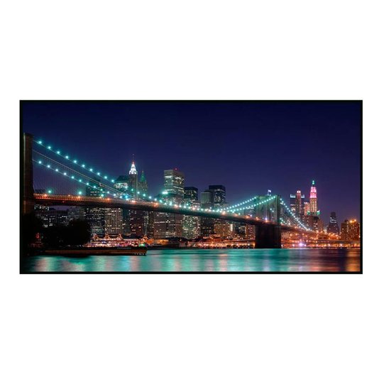 Quadro Decorativo Ponte do Brooklyn Noite em Nova York 200x100cm