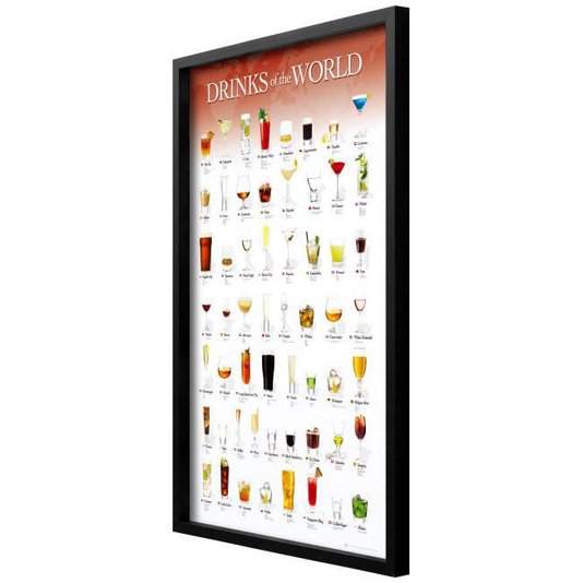 Quadro Decorativo Poster Bebidas do Mundo Drinks of the World 60x90cm