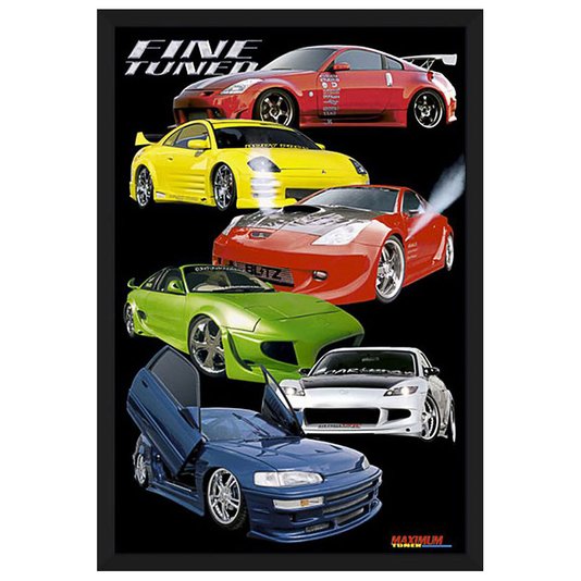 Quadro Decorativo Poster com Moldura Carros Tunados Fine Tuned 60x90cm