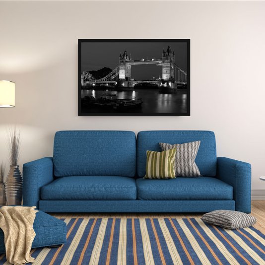 Quadro Imagem com Moldura e Vidro Londres London Bridge - Escolha o Tamanho