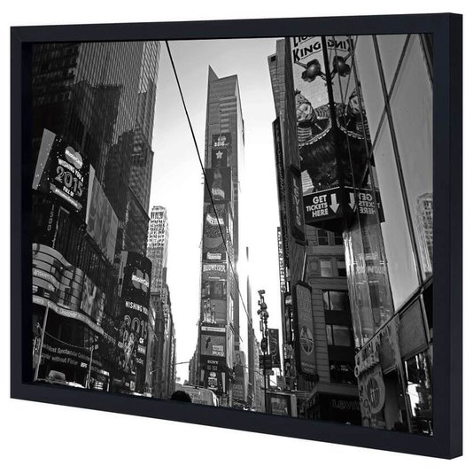 Quadro Decorativo com Moldura e Vidro Times Square New York 90x60cm
