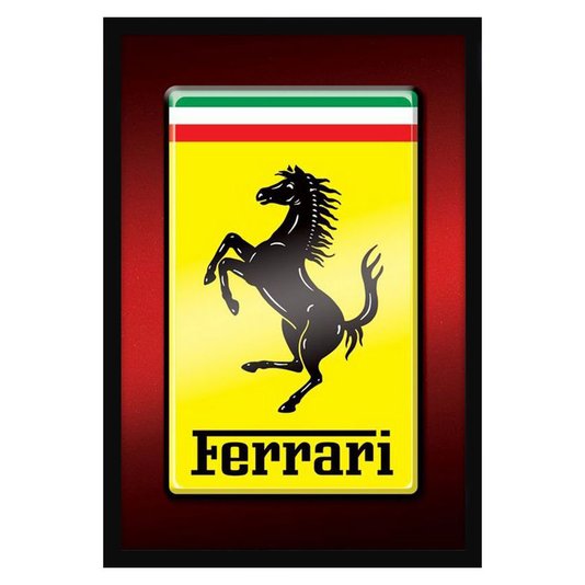Quadro Decorativo Poster Ferrari Logo s/ Vidro 60x90cm