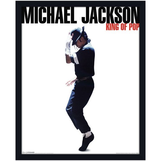 Quadro Decorativo Poster Michael Jackson Moonwalk s/ Vidro 40x50cm
