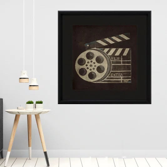 Quadro Decorativo Retrô Cinema Carretel de Filme 40x40cm