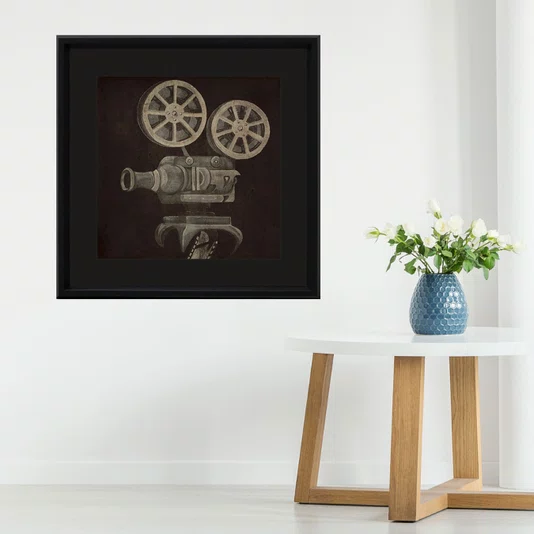 Quadro Decorativo Retrô Cinema Projetor Antigo 40x40cm