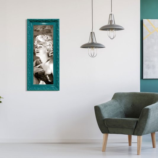 Quadro Decorativo Retrô Marilyn Monroe em Preto e Branco 50x110cm