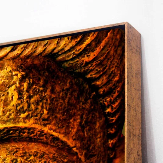 Quadro Decorativo Rosto de Buda Preto com Dourado Meditação Premium 120x120 cm