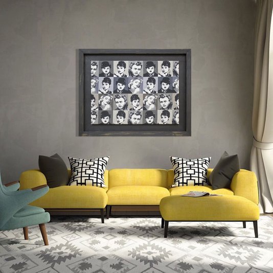 Quadro Decorativo Tela Impressa com Moldura Artistas Famosos 90x70cm