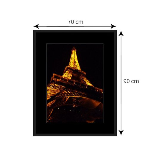 Quadro Vista Inferior Torre Eiffel Ponto Turístico de Paris 70x90cm