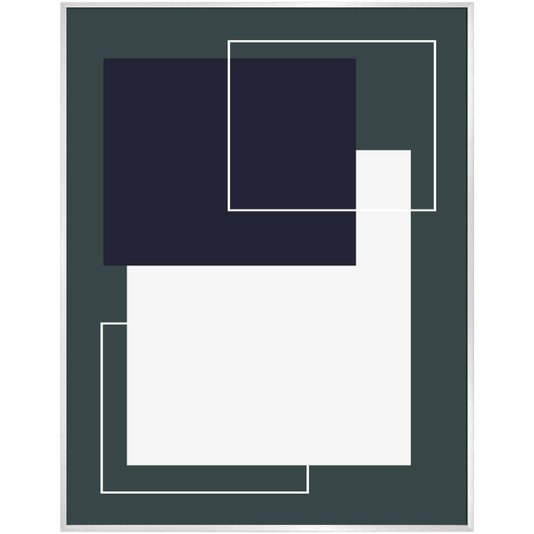 Quadro Desenho Geométrico Verde Terracota 70x90 cm