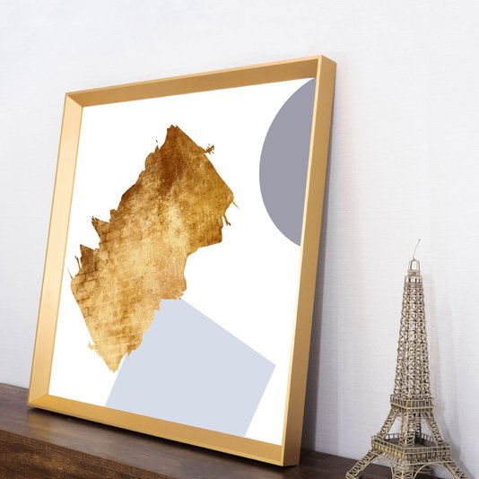 Quadro Dourado Moderno Arte Gold Abstrata - Sofisticação e Elegância na sua Decoração