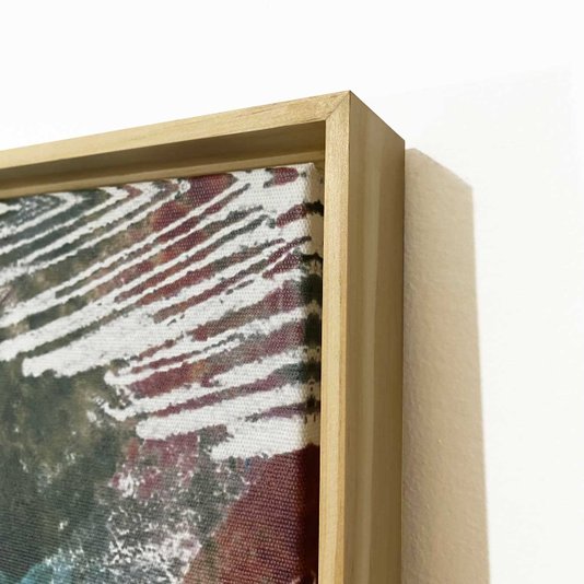 Quadro em Canvas Abstrato: Cores Vibrantes, Moldura Natural - Decore com Estilo