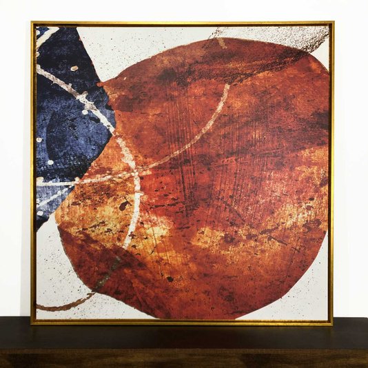 Quadro em Canvas com Moldura Dourada Arte Abstrata Colorida - Decoração Inspiradora