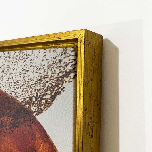 Quadro em Canvas com Moldura Dourada Arte Abstrata Colorida - Decoração Inspiradora