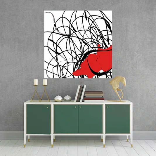 Quadro em Canvas Tela Decorativa Abstrata Arte Moderna B - 50x50cm